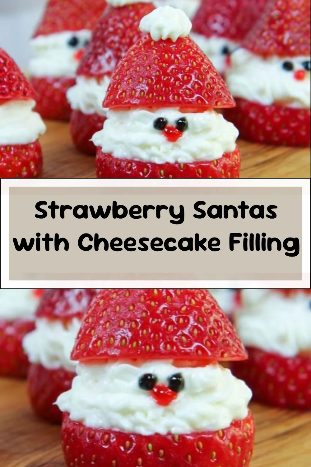 Strawberry Santas with Cheesecake Filling