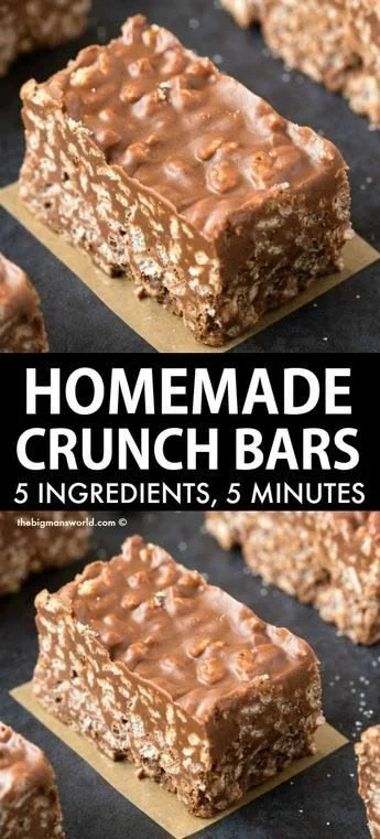 Delicious homemade crunch bars displayed on a plate ready to be served.