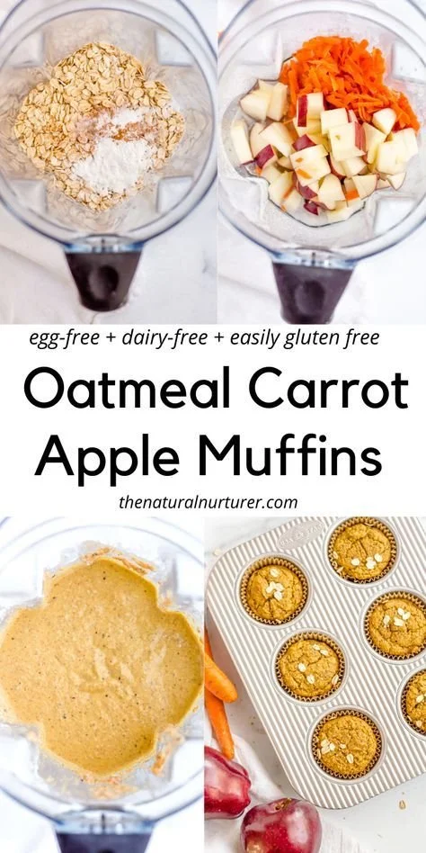 Wholesome oatmeal muffins with carrots and apples, perfect for toddlers and snacks.
